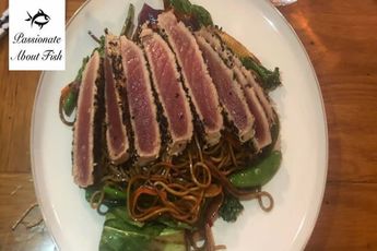 Seared Sesame Tuna On Asian Style Egg Noodles